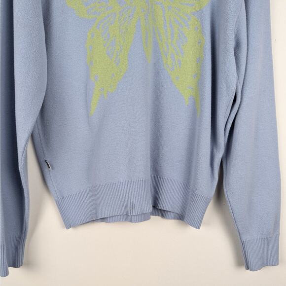 Obey Men's Effect Butterfly Sweater in Iris Flower Size Medium Artsy Pastel - Picture 4 of 8